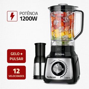 Liquidificador com 12 Velocidades Preto 3 Litros 220V 1200W - L1200 BI - Mondial