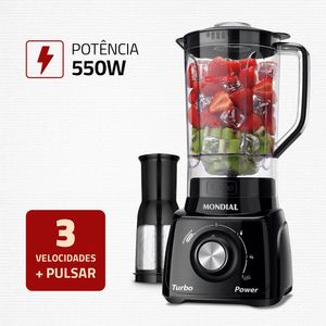 Liquidificador com 3 Velocidades Turbo Power Preto 220V - L99-FB - Mondial