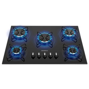 Cooktop a Gás com 5 Bocas Inox Preto - CTG-02 - Mondial