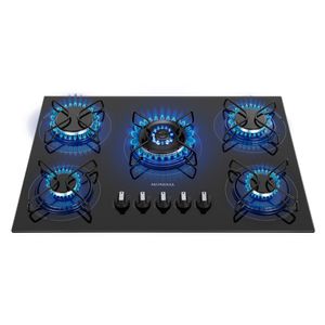 Cooktop a Gás com 5 Bocas Inox Preto - CTG-03 - Mondial