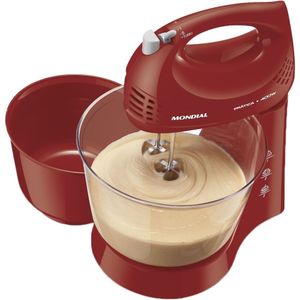 Batedeira com 3 Velocidades + Pulsar e com 2 Tigelas Vermelho 3,6L 220V 400W - B-45-R - Mondial