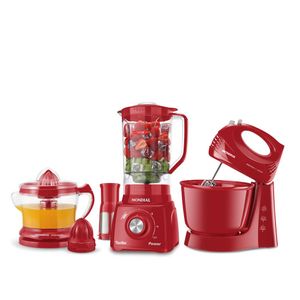 Kit Liquidificador Batedeira e Espremedor Especial Vermelho 220V - KT-105-R - Mondial