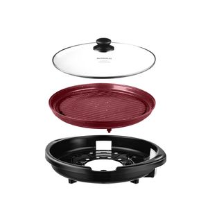 Grill Redondo Cook & Grill 1270W 220V Preto/Vermelho - G-03-Rc - Mondial