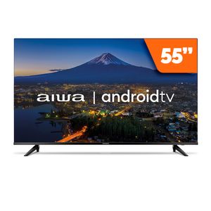 Smart Tv 55” Android 4K Borda Infinita Ultrafina Dolby Vision & Atmos Bivolt - AWSTV55BL01 - Aiwa