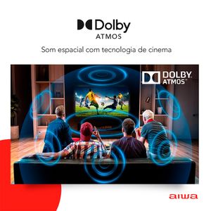 Smart Tv 55” Android 4K Borda Infinita Ultrafina Dolby Vision & Atmos Bivolt - AWSTV55BL01 - Aiwa