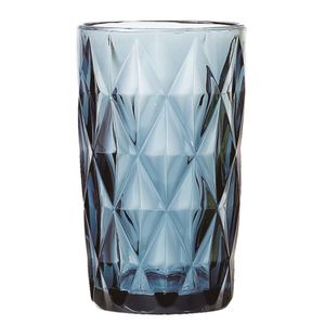 Copo Agua Diamante Azul - 350Ml - Vidro - Class Home