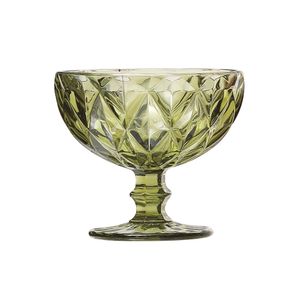 Taca Coquetel Diamante Verde 310Ml - Vidro - Class Home