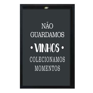 Quadro Decorativo Kapos Porta Rolhas Vinhos 17x27x4 CM
