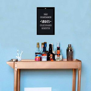 Quadro Decorativo Kapos Porta Rolhas Vinhos 17x27x4 CM