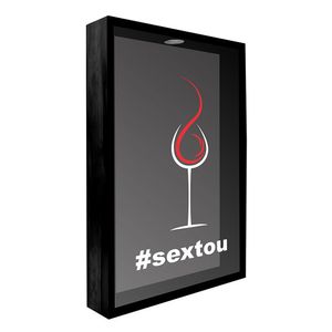 Quadro Decorativo Kapos Porta Rolhas Sextou 32x42x4 CM