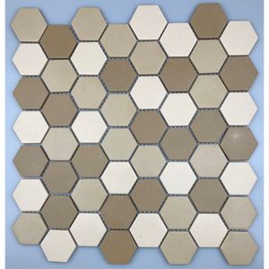 Pastilha 30,5x30,5 Eco Hexagonal Light Beige Blend Vidro Real
