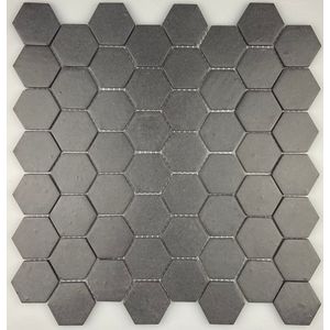 Pastilha 30,5x30,5 Eco Hexagonal Iron Gray Vidro Real