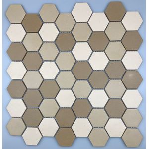 Pastilha 30,5x30,5 Eco Hexagonal Light Beige Blend Vidro Real