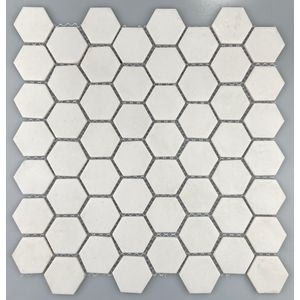 Pastilha 30,5x30,5 Eco Hexagonal Snow White Vidro Real