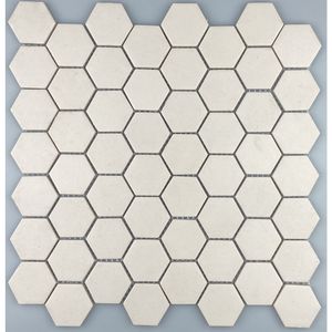 Pastilha 30,5x30,5 Eco Hexagonal Sand Beige Vidro Real