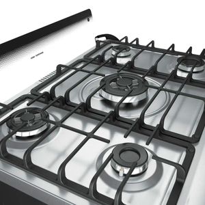 Fogão a Gás 5 Bocas Timer e Tripla Chama com Acendimento Automático Decorato Gourmet Inox Bivolt - 601230058 - Mueller