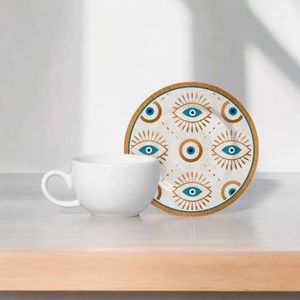 Xícara Café 80Ml Olho Grego 12Cm - Alleanza