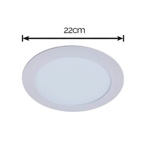 Painel LED de Embutir Redondo Branco 18W 6000K - Fortec