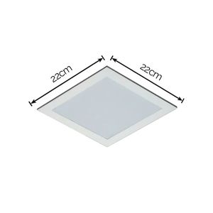 Painel LED de Embutir Quadrado Branco 18W 6000K - Fortec