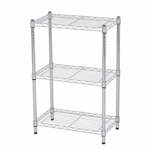 Estante com 3 Andares em Aço Carbono Cromado 90X60X35CM - Hasiera
