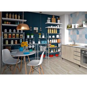 Estante com 3 Andares em Aço Carbono Cromado 90X60X35CM - Hasiera