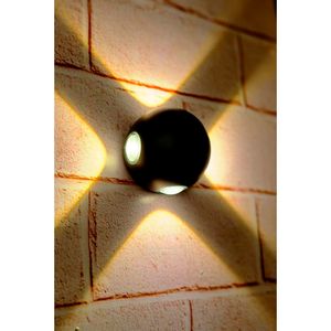Arandela Redonda em LED 8W 3000K Preta - Fortec