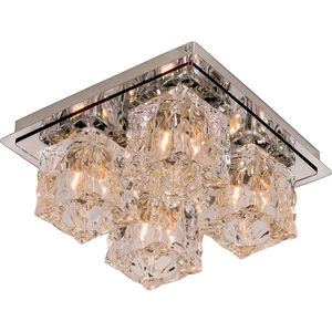 Plafon Frost 4 Lâmpadas Inox - Bronzearte
