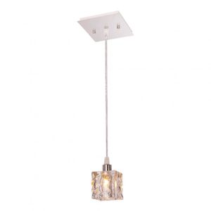 Pendente Frost em Aço Inox e Vidro Cromo 1XE27 - Bronzearte