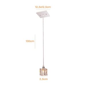 Pendente Frost em Aço Inox e Vidro Cromo 1XE27 - Bronzearte