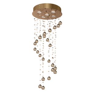Plafon Bronzearte Crystal Spiral Gold 5xGU10 Âmbar