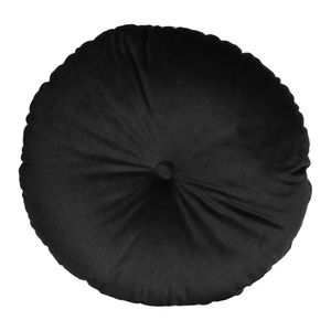 Almofada Belchior Premium Redonda Com Botao 337 Preto 50 Cm
