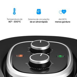 Fritadeira Elétrica Airfryer Elgin 5 Litros Space Fryer com Cesto Removível 220V Preta