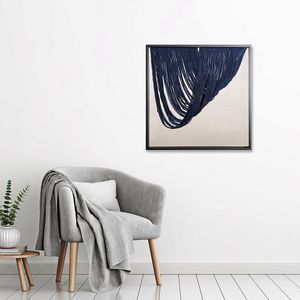 Quadro Arte Propria Macrame Azul Esq 70X70
