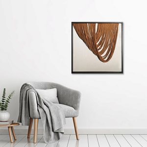 Quadro Decorativo com Moldura 1 Tela Direito Macramê Terracota 70X70CM - Arte Própria
