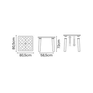 Mesa Quadrada Sancho Camurça 80X80CM - 92313210 - Tramontina