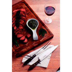 Tábua Retângular para Churrasco em Madeira Teca Invertida de Servir Rost 45X34CM - 13460351 - Tramontina