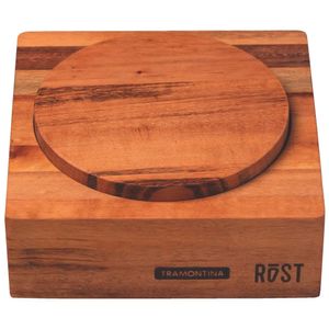 Farinheiro em Madeira Jatobá Mesclada com Tampa Rost 15X15CM - 13562071 - Tramontina