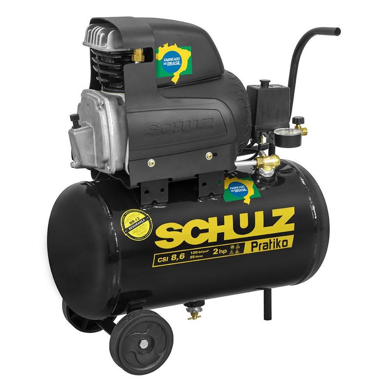 Motocompressor Ar Portatil Schulz CSI 8,6 25 Litros 2HP 220V - Carajás