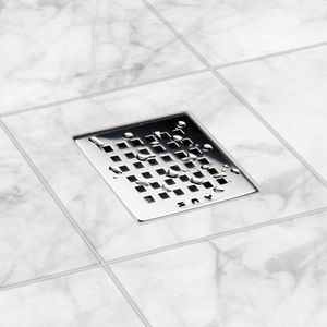 Ralo Odem Sifonado Em Abs Quadrado 10 X 10 Cm Em Aço Inox 304