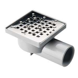 Ralo Odem Sifonado Em Abs Quadrado 10 X 10 Cm Em Aço Inox 304