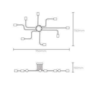 Plafon Cronos Preto 4XE27 Bivolt - 15050890 - Taschibra