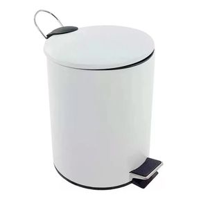 Lixeira Inox com Pedal Branca 3L - Hasieira
