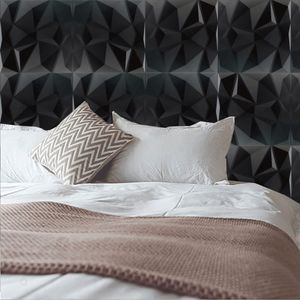 Painel Mebuki 3D 50X50 8Pc Diamante Pt Fosco