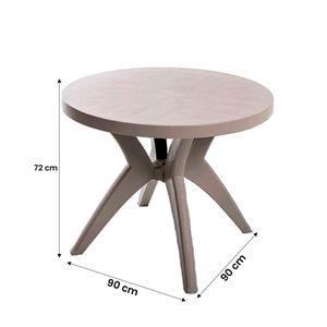 Mesa Redonda Deluxe Nude - Forte Plástico