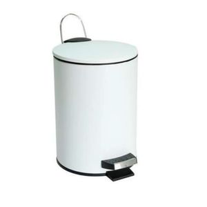 Lixeira Inox com Pedal Branca 3L - Hasieira