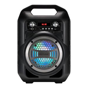 Caixa de Som 6 em 1 Multilaser SP255 Bluetooth Karaokê Rádio FM 50W RMS
