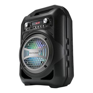 Caixa de Som 6 em 1 Multilaser SP255 Bluetooth Karaokê Rádio FM 50W RMS