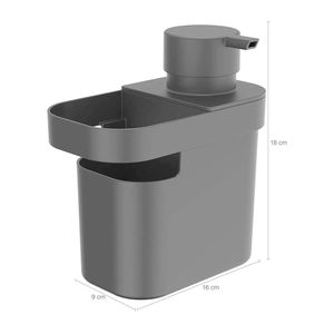Dispenser De Detergente E Organizador Trium 650Ml Chumbo 16X9X18Cm - Dt550Chf - Ou