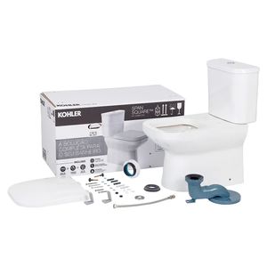 Kit Bacia com Caixa Acoplada e Assento Span Square Branca + Conjunto de Fixação Flexível, Tubo de Ligação e Anel de Vedação 3/6L - 28989BR-0 - Kohler