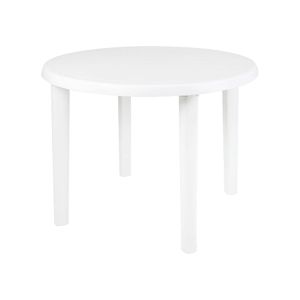 Mesa Plástica Montável Redonda Branca 94CM - Mor